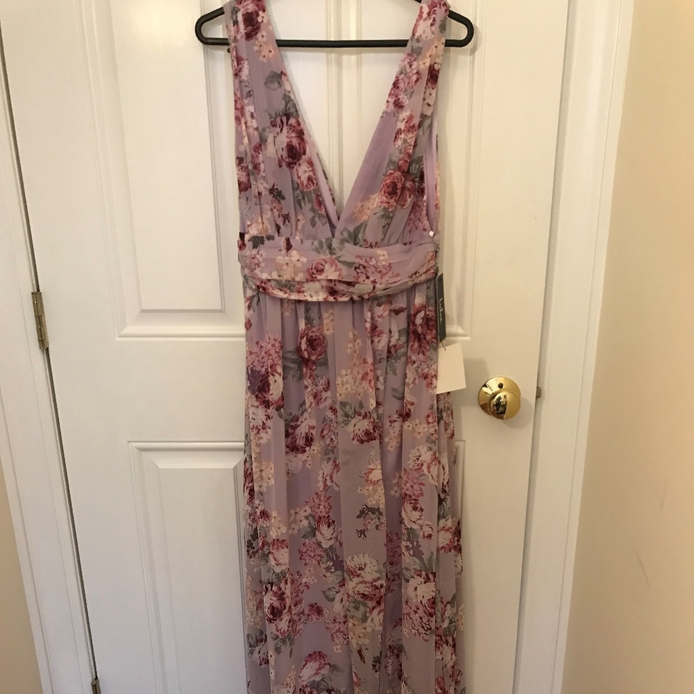 Lavendar/Floral Formal Maxi Dress